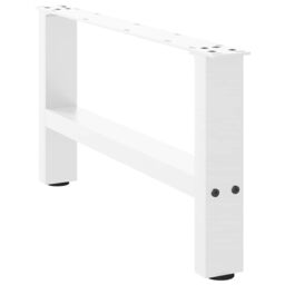 Berkfield Home Coffee Table Legs White 2 pcs 70x(30-31) cm Steel - thumbnail 3