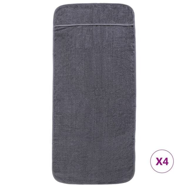 Berkfield Home Soft Beach Towels 4 pcs Anthracite 60x135 cm Fabric 400 GSM in Dark Grey - image 1