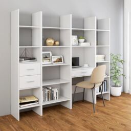 Berkfield Home Book Cabinet White 60x35x180 cm Engineered Wood - Size: 60 x 35 x 180 cm - thumbnail 6
