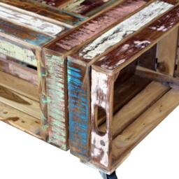 Berkfield Home Beautiful Coffee Table Solid Reclaimed Wood 70x70x35 cm - Size: 70 x 70 x 35 cm - thumbnail 9