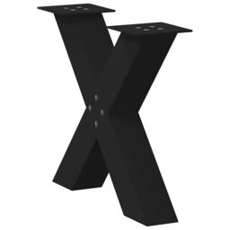 Berkfield Home Coffee Table Legs X-Shaped 2 pcs Black 60x(42-43) cm Steel - thumbnail 4