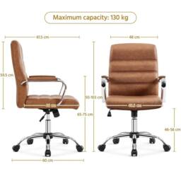 Kelvenix Home Office Chair Leather Retro Brown - Size: 1000ml - thumbnail 2