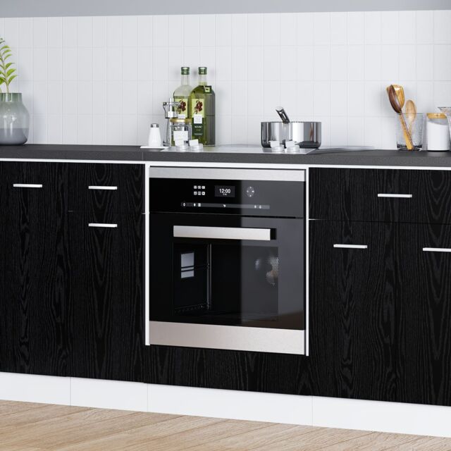 Berkfield Home Oven cabiet Black oak 60 x 46 x 81.5 cm Engineered wood - image 1