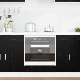 Berkfield Home Oven cabiet Black oak 60 x 46 x 81.5 cm Engineered wood - thumbnail 4