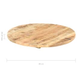 Berkfield Home Table Top Solid Mango Wood Round 25-27 mm 40 cm in Brown - thumbnail 3