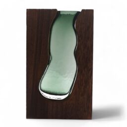KDMD Glass Vase/Terarium inside Dark Tung Wood in Brown - thumbnail 2