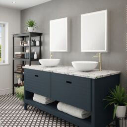Loops 500 x 700mm IP44 LED Bathroom Mirror Cabinet - Touch Demister & Shaver Socket - thumbnail 5