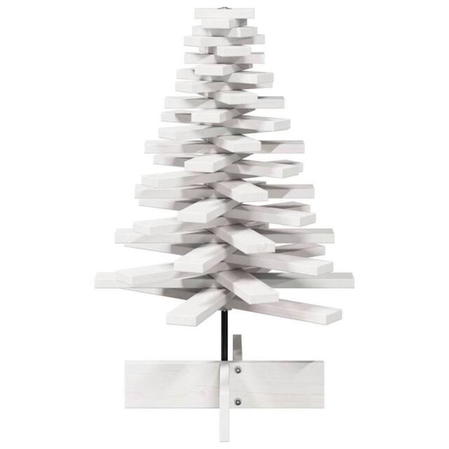 Berkfield Home Festive Wooden Christmas Tree for Decoration White 80 cm Solid Wo - image 1