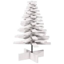 Berkfield Home Festive Wooden Christmas Tree for Decoration White 80 cm Solid Wo - thumbnail 5