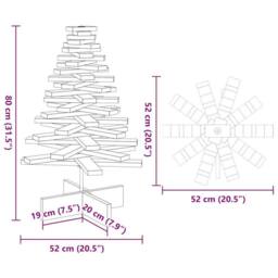 Berkfield Home Festive Wooden Christmas Tree for Decoration White 80 cm Solid Wo - thumbnail 8