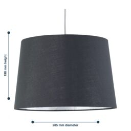 First Choice Lighting Zoey - Grey with Silver Inner 28cm Easy Fit Pendant or Lamp Shade - thumbnail 6