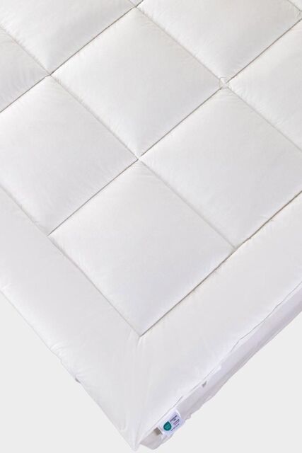 Homescapes Premium Wool Mattress Topper Deep Fitting Comfort in White - Size: King - image 1