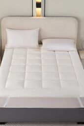 Homescapes Premium Wool Mattress Topper Deep Fitting Comfort in White - Size: King - thumbnail 5
