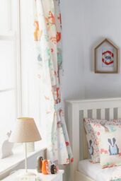 Furn Woodland Kids Printed Pencil Pleat Curtains - Size: 168 cm width x 183 cm drop - thumbnail 1