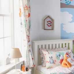 Furn Woodland Kids Printed Pencil Pleat Curtains - Size: 168 cm width x 183 cm drop - thumbnail 2