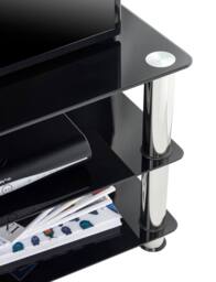 "Moderna MMT Black Glass TV Stand 3 Shelf 1050mm Unit for 32 - 50"" TVs" - thumbnail 5
