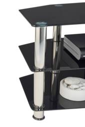 "Moderna MMT Black Glass TV Stand 3 Shelf 1050mm Unit for 32 - 50"" TVs" - thumbnail 7