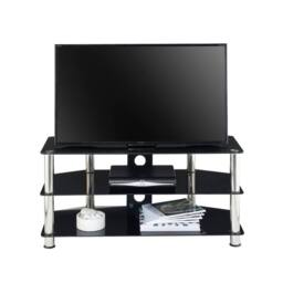 "Moderna MMT Black Glass TV Stand 3 Shelf 1050mm Unit for 32 - 50"" TVs" - thumbnail 4