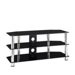 "Moderna MMT Black Glass TV Stand 3 Shelf 1050mm Unit for 32 - 50"" TVs" - thumbnail 2