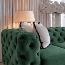 Sofaya Monaco Chesterfield Velvet Cushions Sofa 3 Seater Couch in Green - thumbnail 2