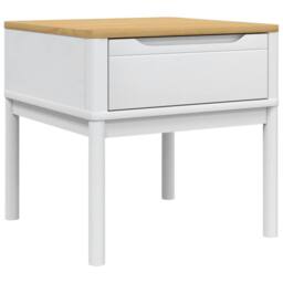 Berkfield Home Lamp Table FLORO White 55x55x54 cm Solid Wood Pine - Size: 55 x 55 x 54 cm - thumbnail 3