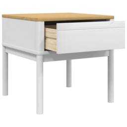 Berkfield Home Lamp Table FLORO White 55x55x54 cm Solid Wood Pine - Size: 55 x 55 x 54 cm - thumbnail 8