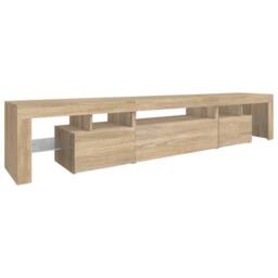 Berkfield Home TV Cabinet with LED Lights Sonoma Oak 215x36.5x40 cm - thumbnail 7