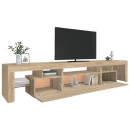 Berkfield Home TV Cabinet with LED Lights Sonoma Oak 215x36.5x40 cm - thumbnail 6