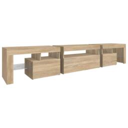 Berkfield Home TV Cabinet with LED Lights Sonoma Oak 215x36.5x40 cm - thumbnail 8