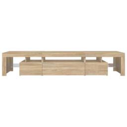 Berkfield Home TV Cabinet with LED Lights Sonoma Oak 215x36.5x40 cm - thumbnail 9
