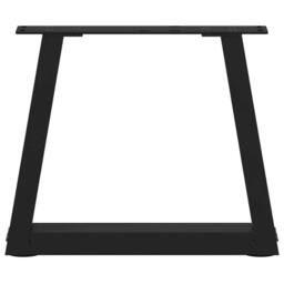 Berkfield Home Dining Table Legs V-Shape 2 pcs Black 40x(30-31.3) cm Steel - thumbnail 5