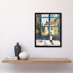 Artery8 Bordeaux Wine Cheese Grapes Advert Watercolour Framed Art Print in Brown - Size: A4 - thumbnail 4