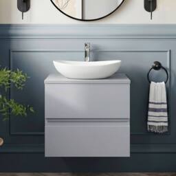 Balterley Mavesyn Contemporary Wall Hung Vanity Unit, Satin Grey, 505mm in Grey - thumbnail 3