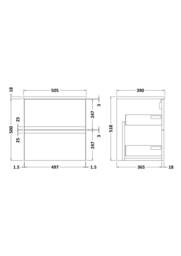 Balterley Mavesyn Contemporary Wall Hung Vanity Unit, Satin Grey, 505mm in Grey - thumbnail 2