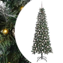 Berkfield Home Elegant Artificial Christmas Tree with 300 LEDs Green 86 x 86 x 210 cm - thumbnail 3