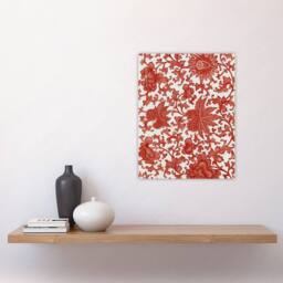 "Artery8 Owen Jones Ornamental Flower Pattern in Red Wall Art Print - Size: W12"" x H16""" - thumbnail 4