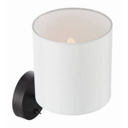 Happy Homewares Contemporary Bedside Wall Lamp with Toggle Switch & White Fabric Shade in Black - thumbnail 4