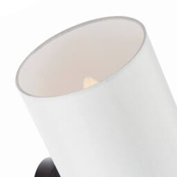 Happy Homewares Contemporary Bedside Wall Lamp with Toggle Switch & White Fabric Shade in Black - thumbnail 5