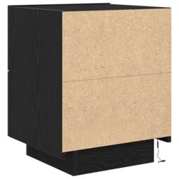 Berkfield Home Bedside Cabinet with LED Lights Black Oak 45x40x55 cm - Size: 45 x 40 x 55 cm - thumbnail 8