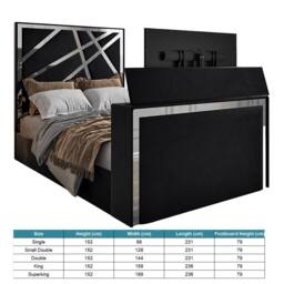 KDMD Morgan Upholstered Soft Velvet Black TV Bed Frame - Size: King - thumbnail 6