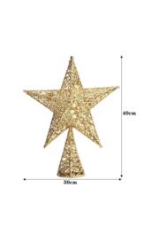 Forged Iron Christmas Tree Top Star Decoration in Gold - thumbnail 4