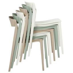 Wyld and Coco Set of 2 White Stackable Armless Polypropylene Conference Chairs - thumbnail 8