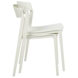 Wyld and Coco Set of 2 White Stackable Armless Polypropylene Conference Chairs - thumbnail 7