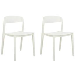 Wyld and Coco Set of 2 White Stackable Armless Polypropylene Conference Chairs - thumbnail 2