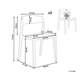 Wyld and Coco Set of 2 White Stackable Armless Polypropylene Conference Chairs - thumbnail 4