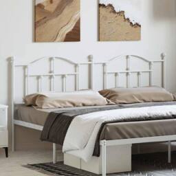 Berkfield Home Metal Headboard White 180 cm - thumbnail 2