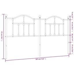 Berkfield Home Metal Headboard White 180 cm - thumbnail 7