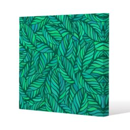 Benjamin Tate Design Green Leaves Pattern (Canvas Print) / 114 x 114 x 4cm in Natural - Size: 114 x 114 x 4 cm - thumbnail 1