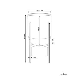 Wyld and Coco Grey Iron Plant Stand 33 x 33 x 62 cm Modern Industrial Gold Base - Size: Large - thumbnail 4