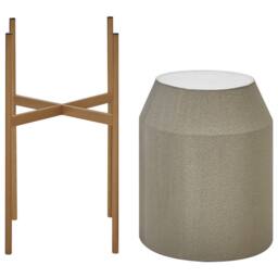 Wyld and Coco Grey Iron Plant Stand 33 x 33 x 62 cm Modern Industrial Gold Base - Size: Large - thumbnail 3